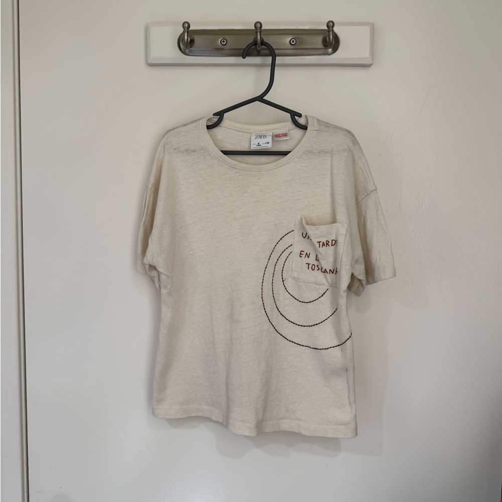 Zara Una Tarde En La Toscana Neutral Tee 6 Years